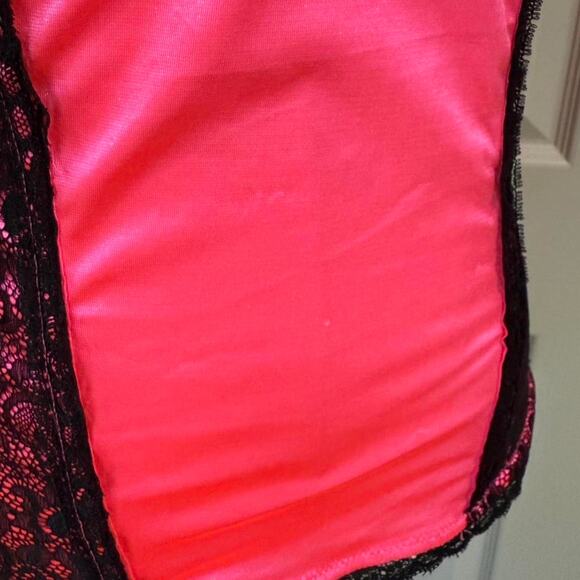 Wet Seal Native Intimates Hot Pink & Black Lace Strapless Bustier Top 36B - Picture 6 of 8